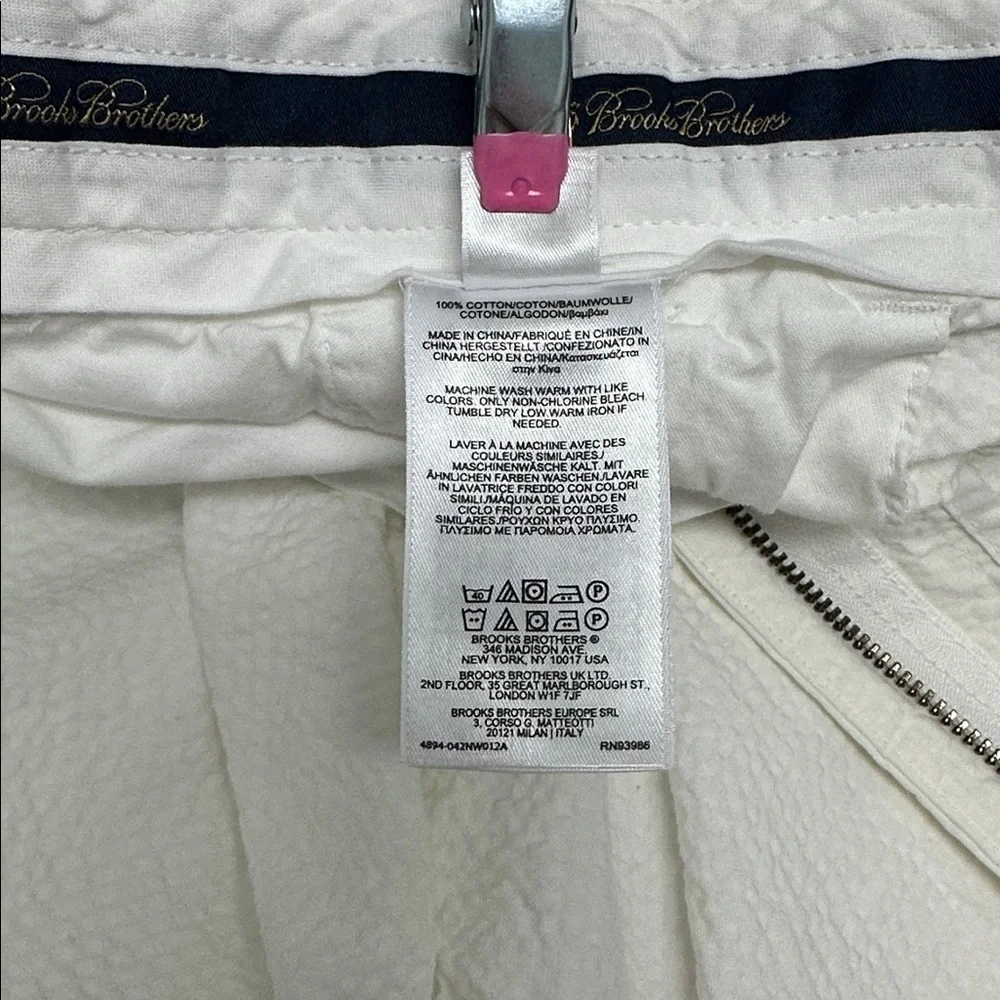Brooks Brothers Seersucker Cream/Off White Men Shorts W38